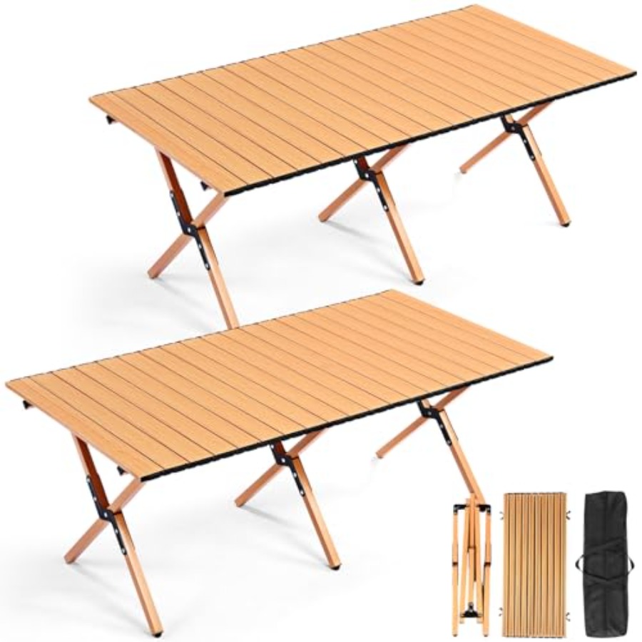 Outdoor Camping Kitchen Table - 4FT Folding Camping Table for Outdoor