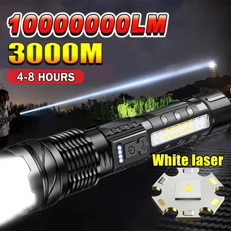 Outdoor Camping Glamping - Powerful LED Flashlight Battery Display USB