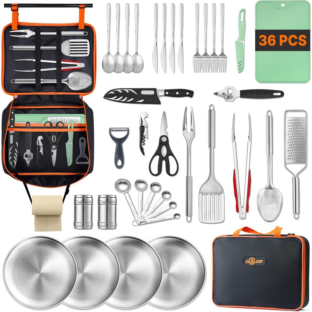 Compact Camping Kitchen Set wi - Camp Utensil Set 리뷰 및 가격