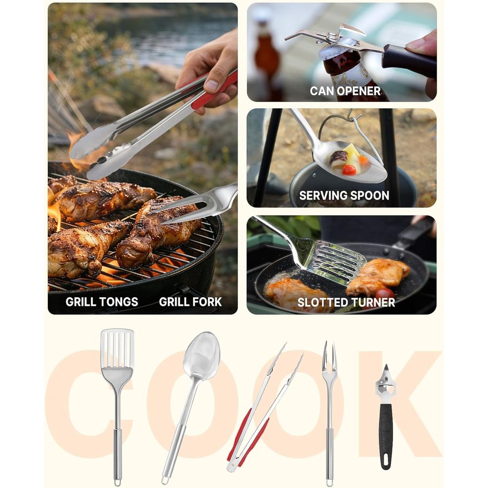 Compact Camping Kitchen Set wi - Camp Utensil Set 리뷰 및 가격