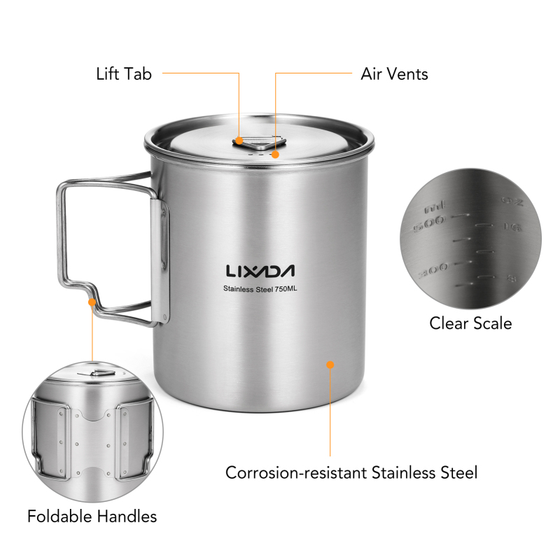 Lixada 750ml Cup Outdoor Stain - Outdoor Camping Kitchen Table 리뷰 및 가격
