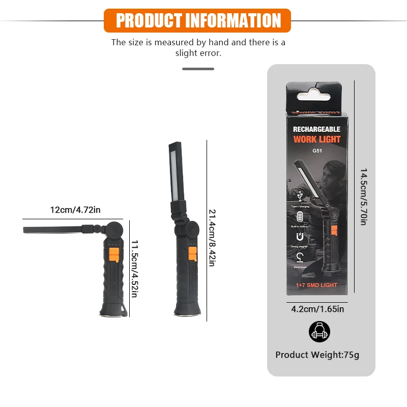 Portable COB LED Flashlight Re - Outdoor Camping Glamping 리뷰 및 가격