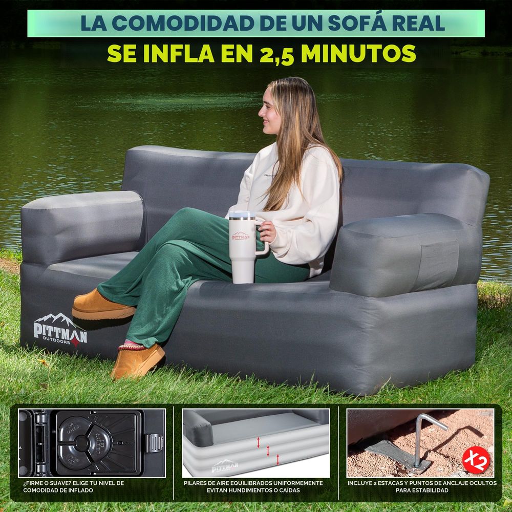 Inflatable sofa with integrate - Camping Outdoor Or Indoor 리뷰 및 가격
