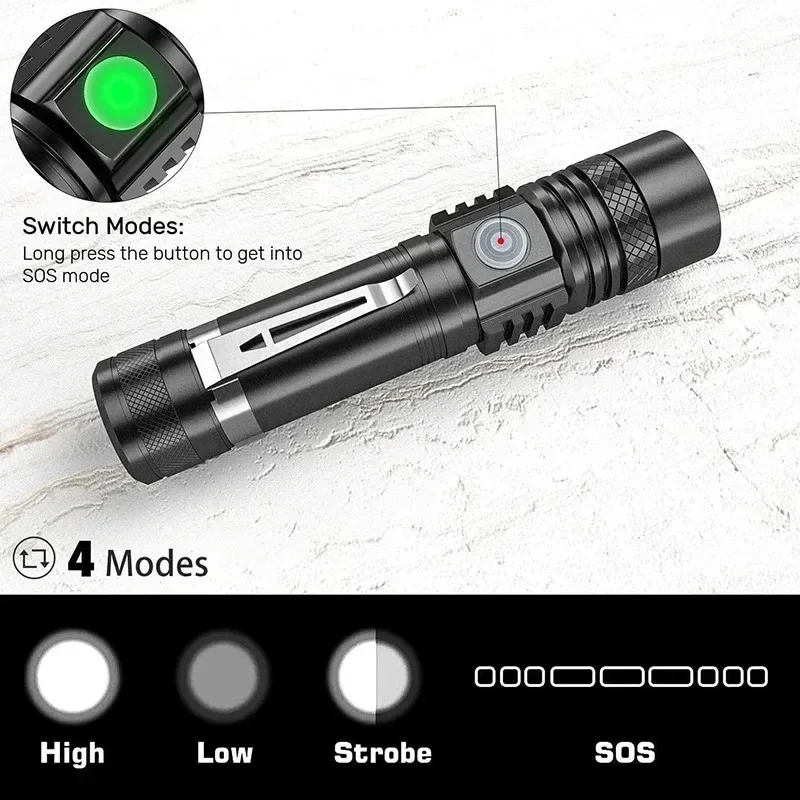 T6 LED Rechargeable Flashlight - Outdoor Camping Glamping 리뷰 및 가격
