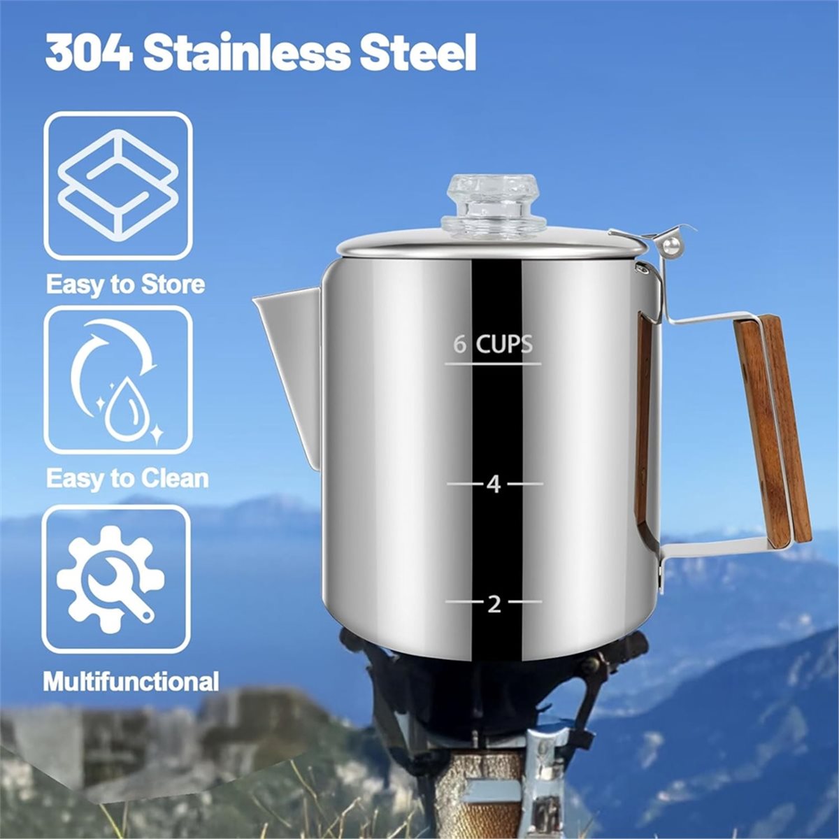 6 Cup Percolator 304 Stainless - Camp Percolator Coffee 리뷰 및 가격