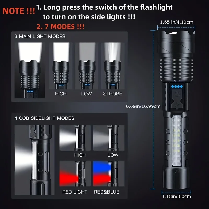 Powerful LED Flashlight Batter - Outdoor Camping Glamping 리뷰 및 가격