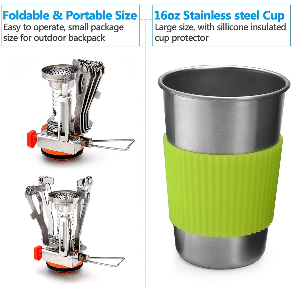 Camping Cookware Kit with Stov - Outdoor Camping Kitchen Table 리뷰 및 가격