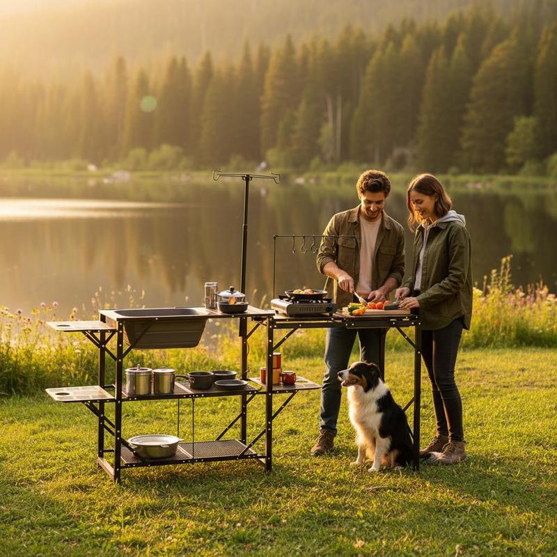 Camping Kitchen, Outdoor Campi - Outdoor Camping Kitchen Table 리뷰 및 가격