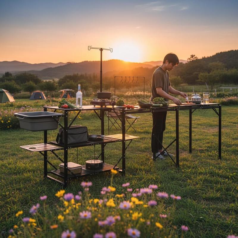 Camping Kitchen, Outdoor Campi - Outdoor Camping Kitchen Table 리뷰 및 가격