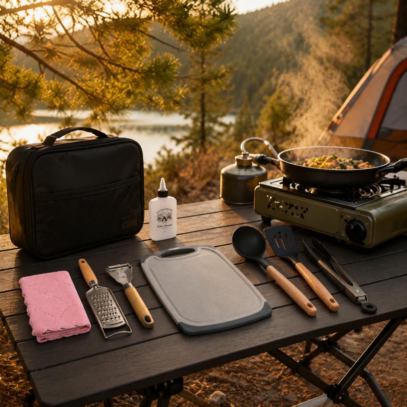 Portable Camping Cookware Kit  - Camp Utensil Set 리뷰 및 가격